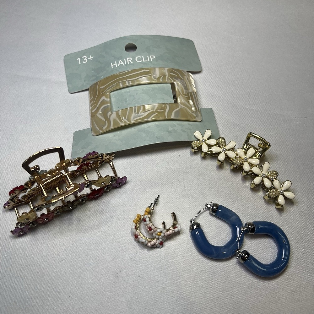 Hair Accessories Lot‎ Bundle Gentle Used And New Crystal Floral Earrings Jewelry